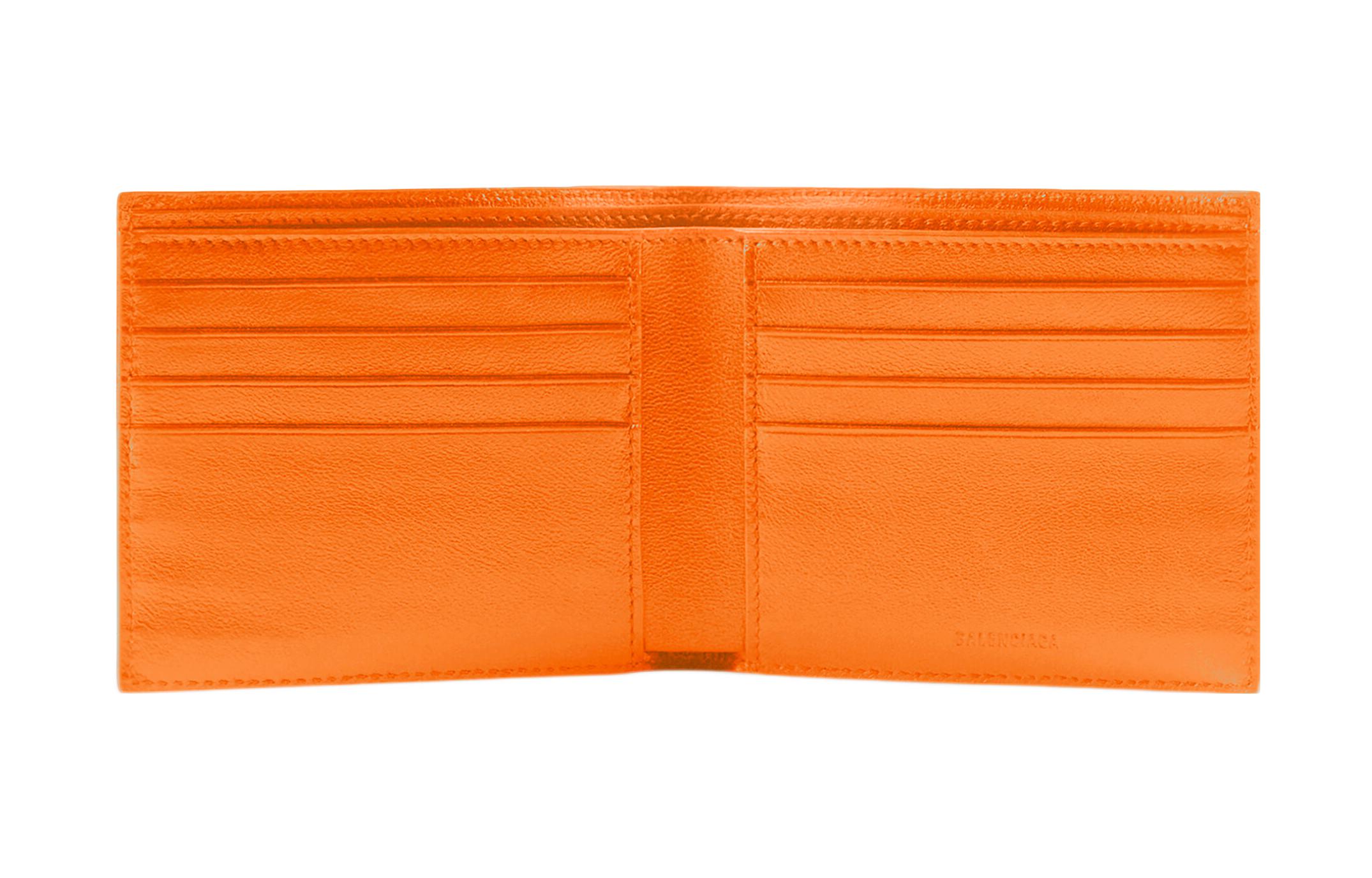 Кошелек мужской Balenciaga Cash Square оранжево-черный