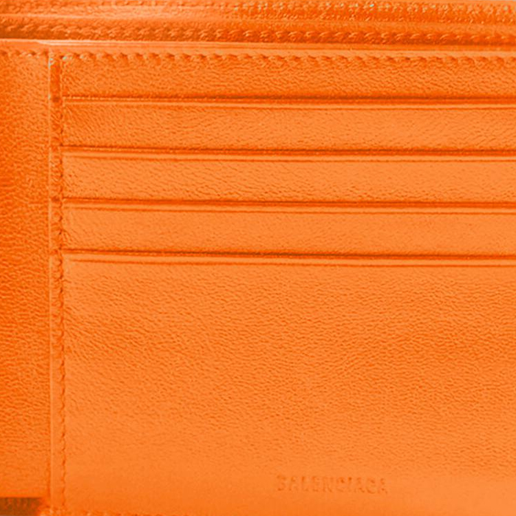 Кошелек мужской Balenciaga Cash Square оранжево-черный