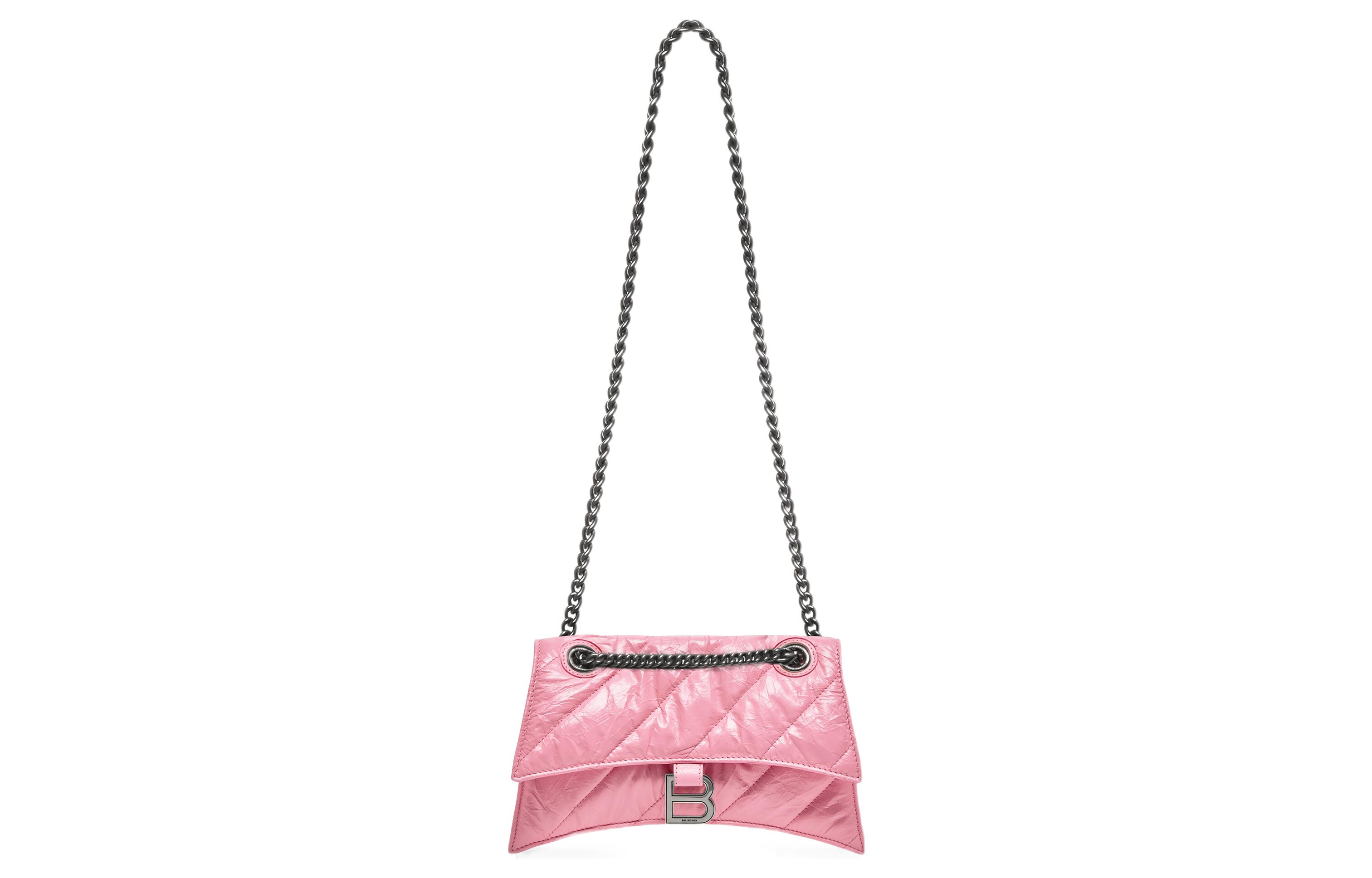 Сумка женская Balenciaga Crush Chain Bag розовая