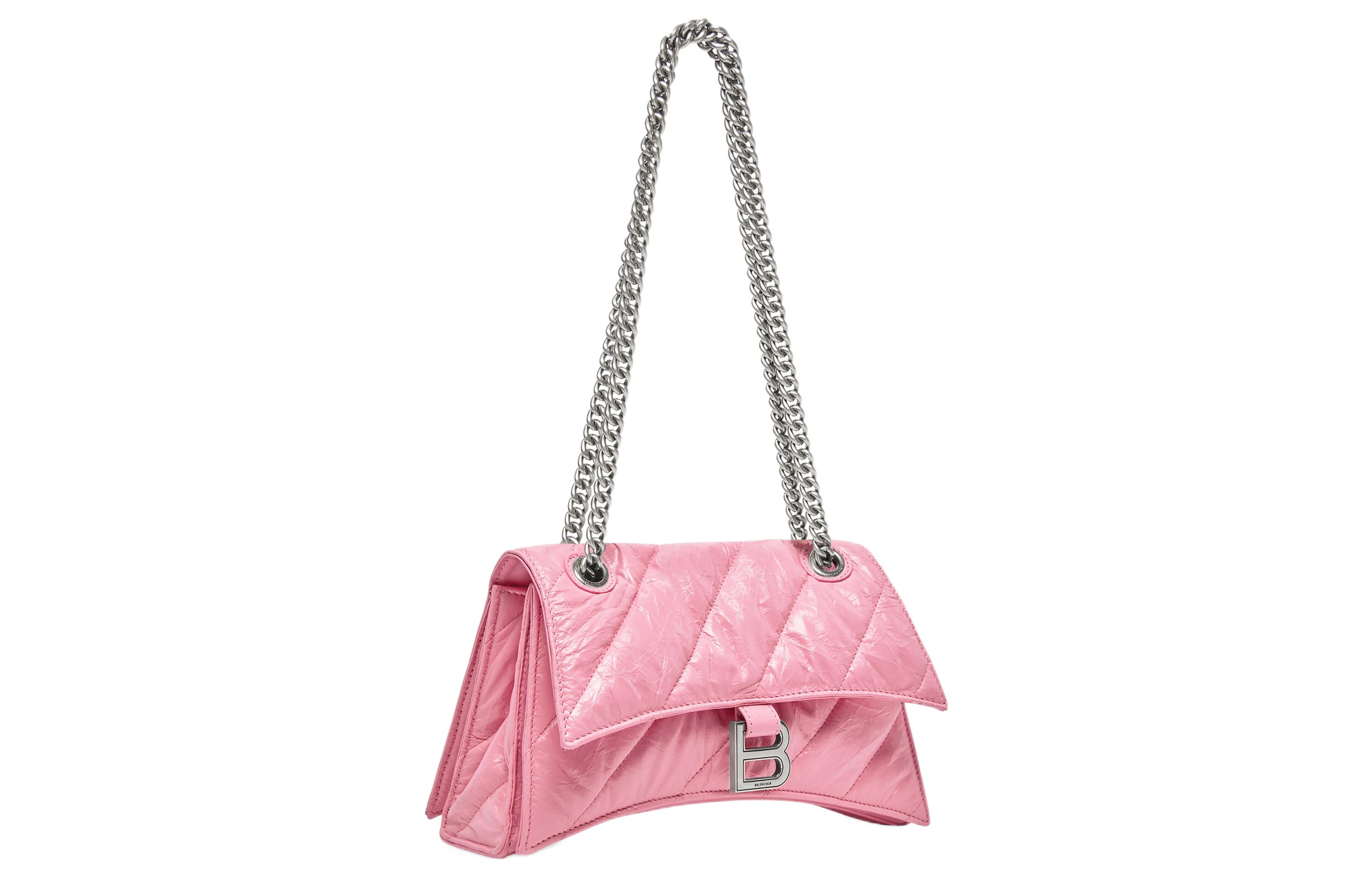 Сумка женская Balenciaga Crush Chain Bag розовая
