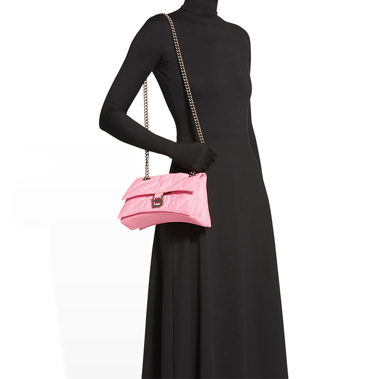 Сумка женская Balenciaga Crush Chain Bag розовая