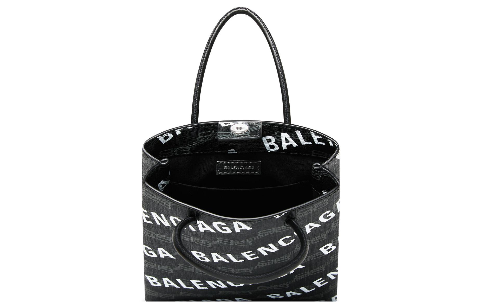 Сумка женская Balenciaga BB MONOGRAM черно-белая