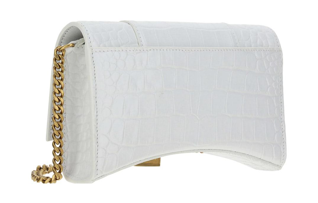 Женские кошельки Balenciaga Wallet On Chain белые, золотые