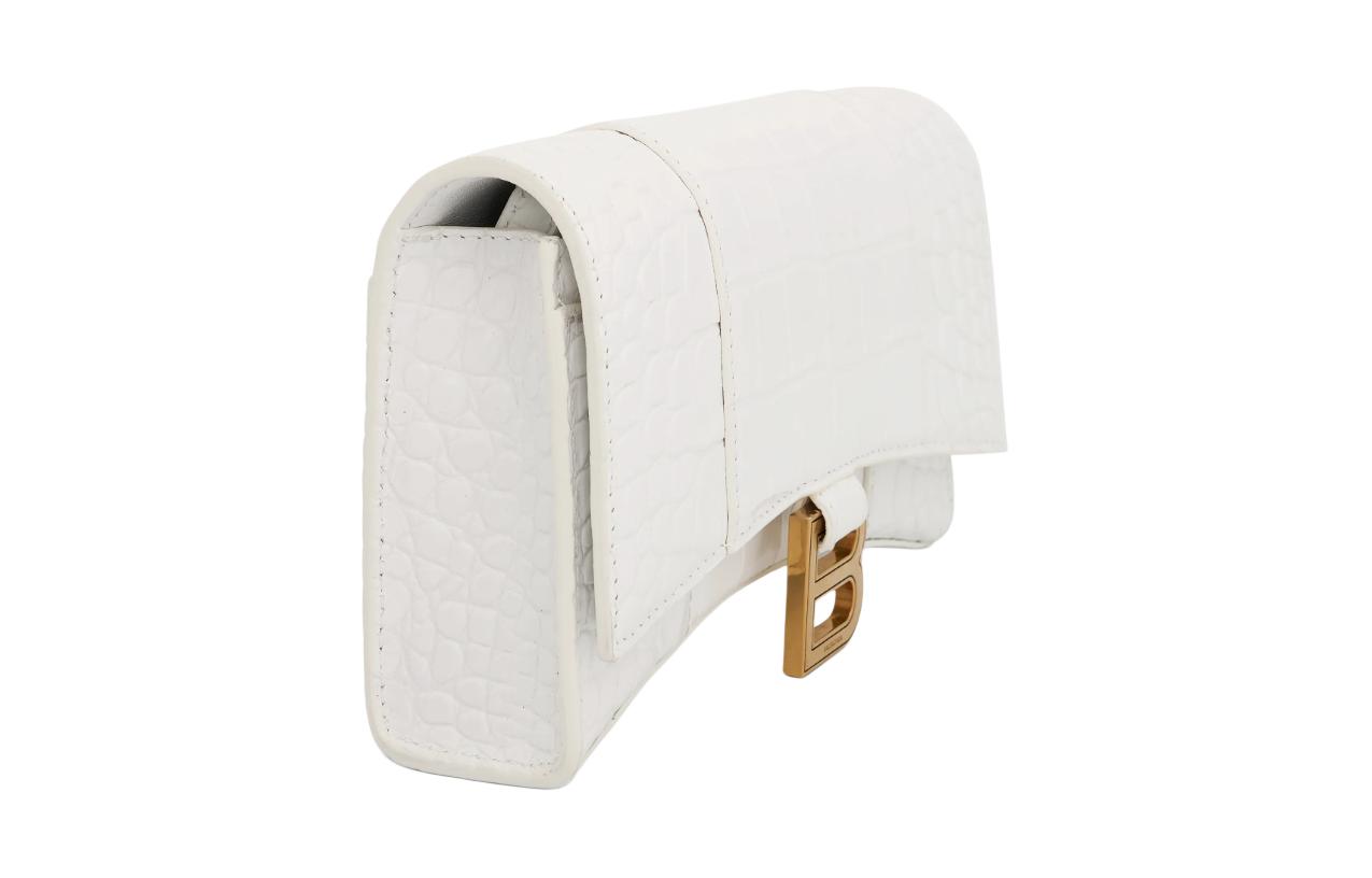 Женские кошельки Balenciaga Wallet On Chain белые, золотые