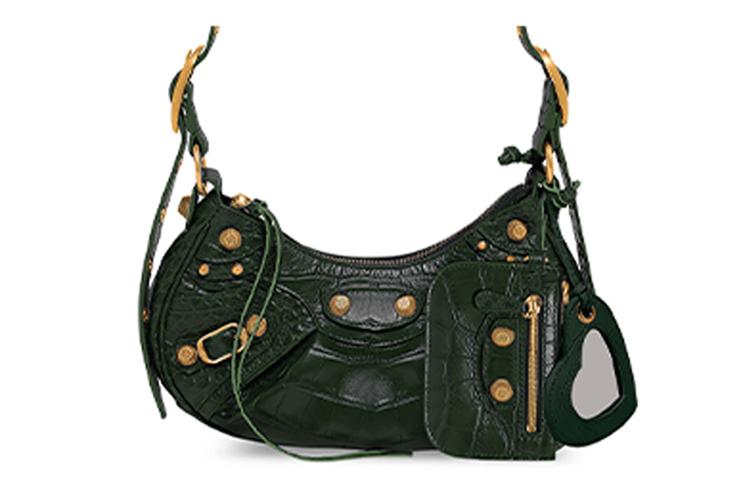 Сумка женская Balenciaga Cagole зеленая-золотая