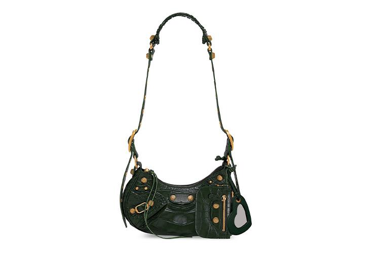 Сумка женская Balenciaga Cagole зеленая-золотая