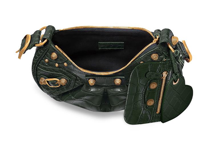 Сумка женская Balenciaga Cagole зеленая-золотая