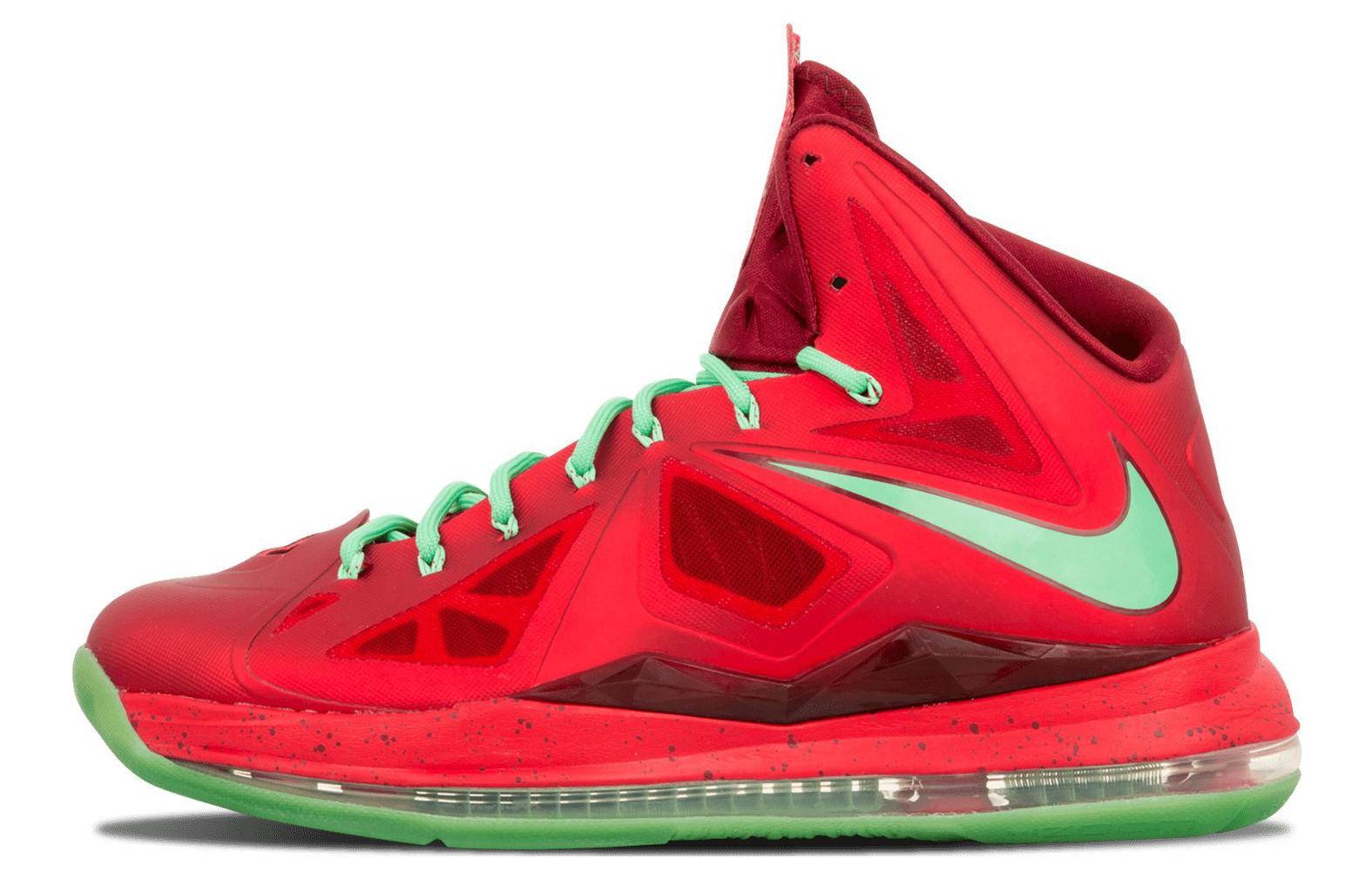 Кроссовки мужские Nike LeBron 10 Christmas красные-зеленые, 41 EU