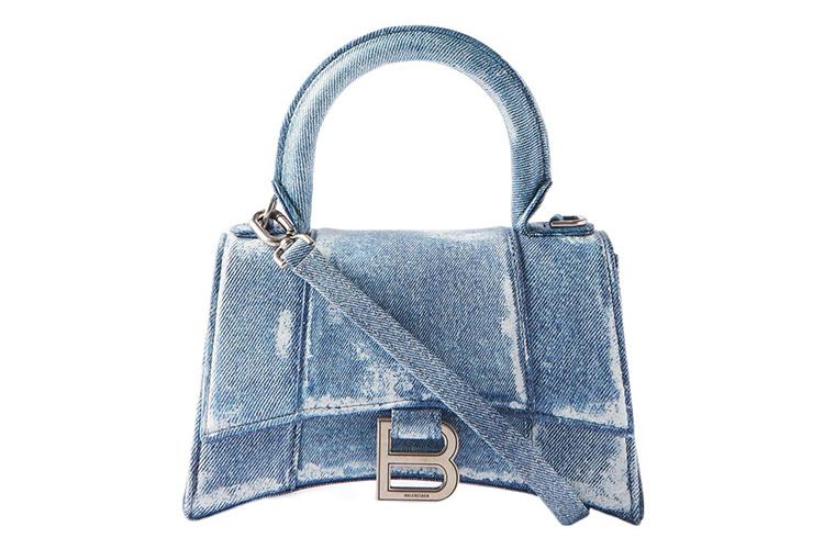 Сумка женская Balenciaga Hourglass Denim XS синего цвета