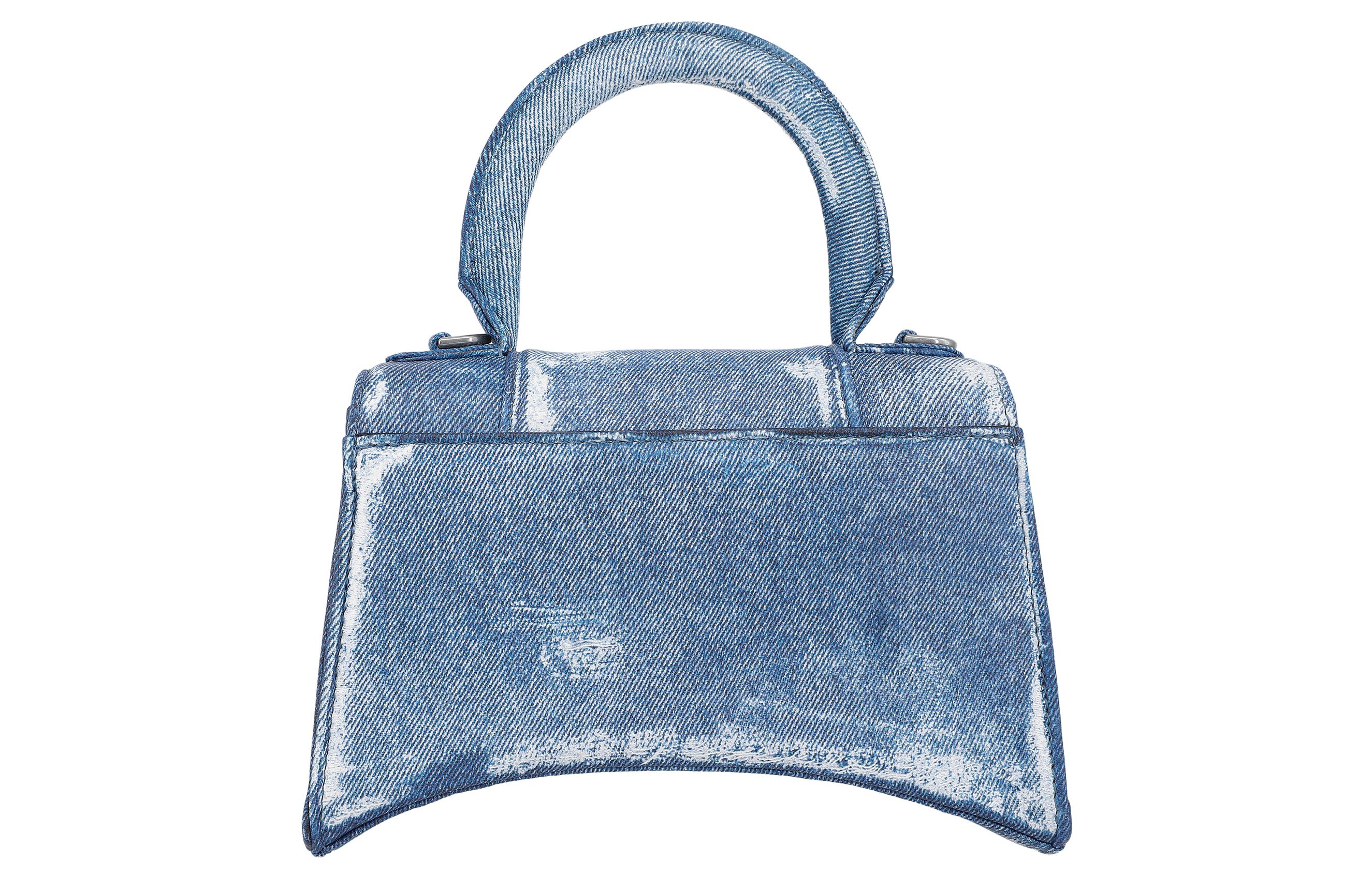 Сумка женская Balenciaga Hourglass Denim XS синего цвета