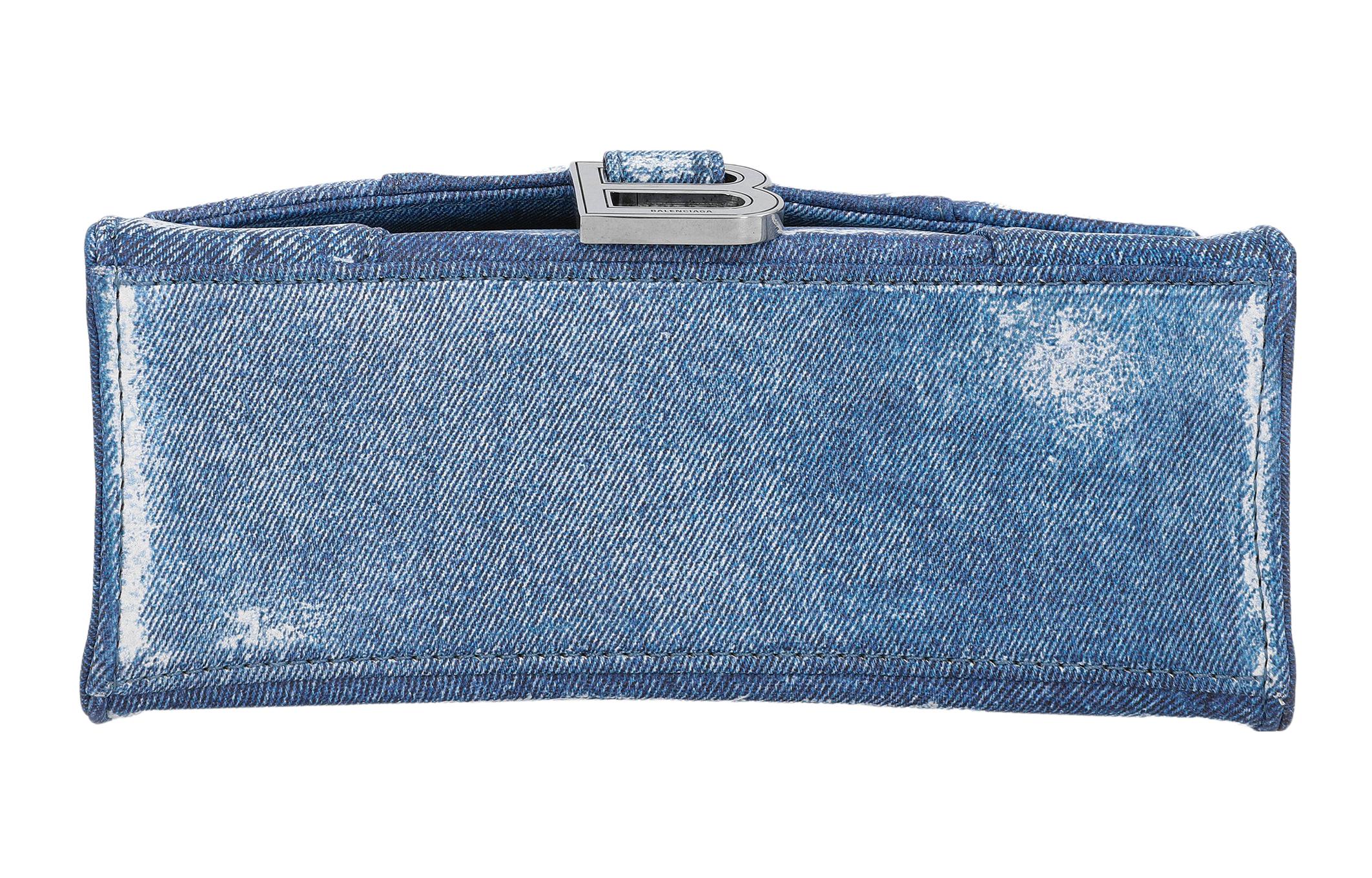 Сумка женская Balenciaga Hourglass Denim XS синего цвета