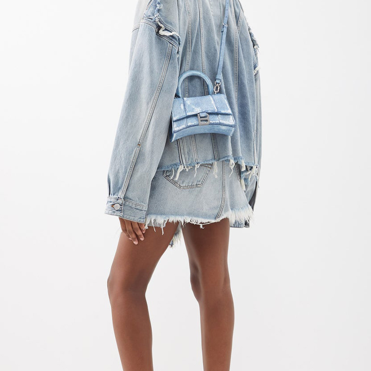 Сумка женская Balenciaga Hourglass Denim XS синего цвета