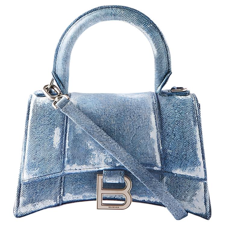 Сумка женская Balenciaga Hourglass Denim XS синего цвета
