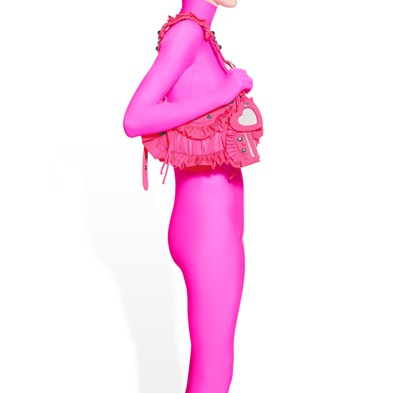 Женская сумка Balenciaga Le Cagole Polyamide персиково-розовая