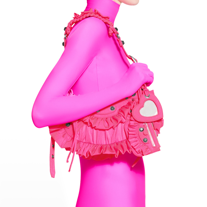 Женская сумка Balenciaga Le Cagole Polyamide персиково-розовая