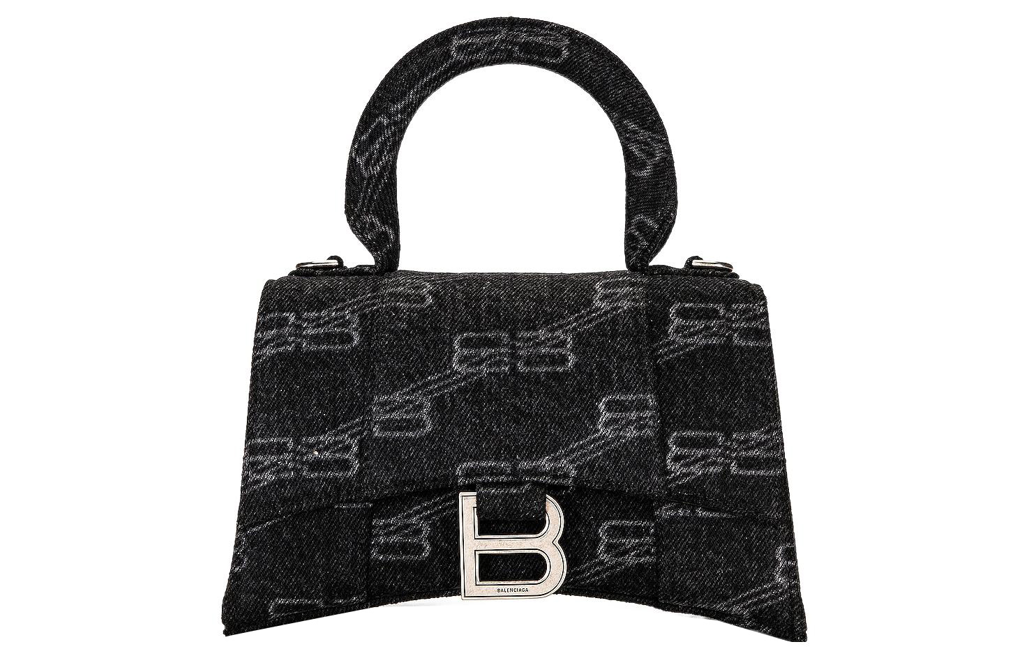 Мини-сумка женская Balenciaga Hourglass Denim черная