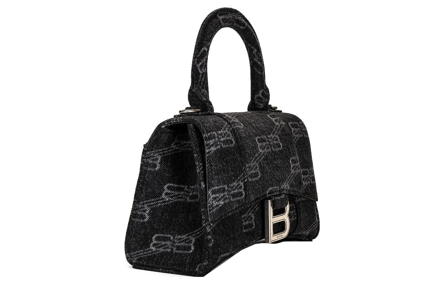 Мини-сумка женская Balenciaga Hourglass Denim черная