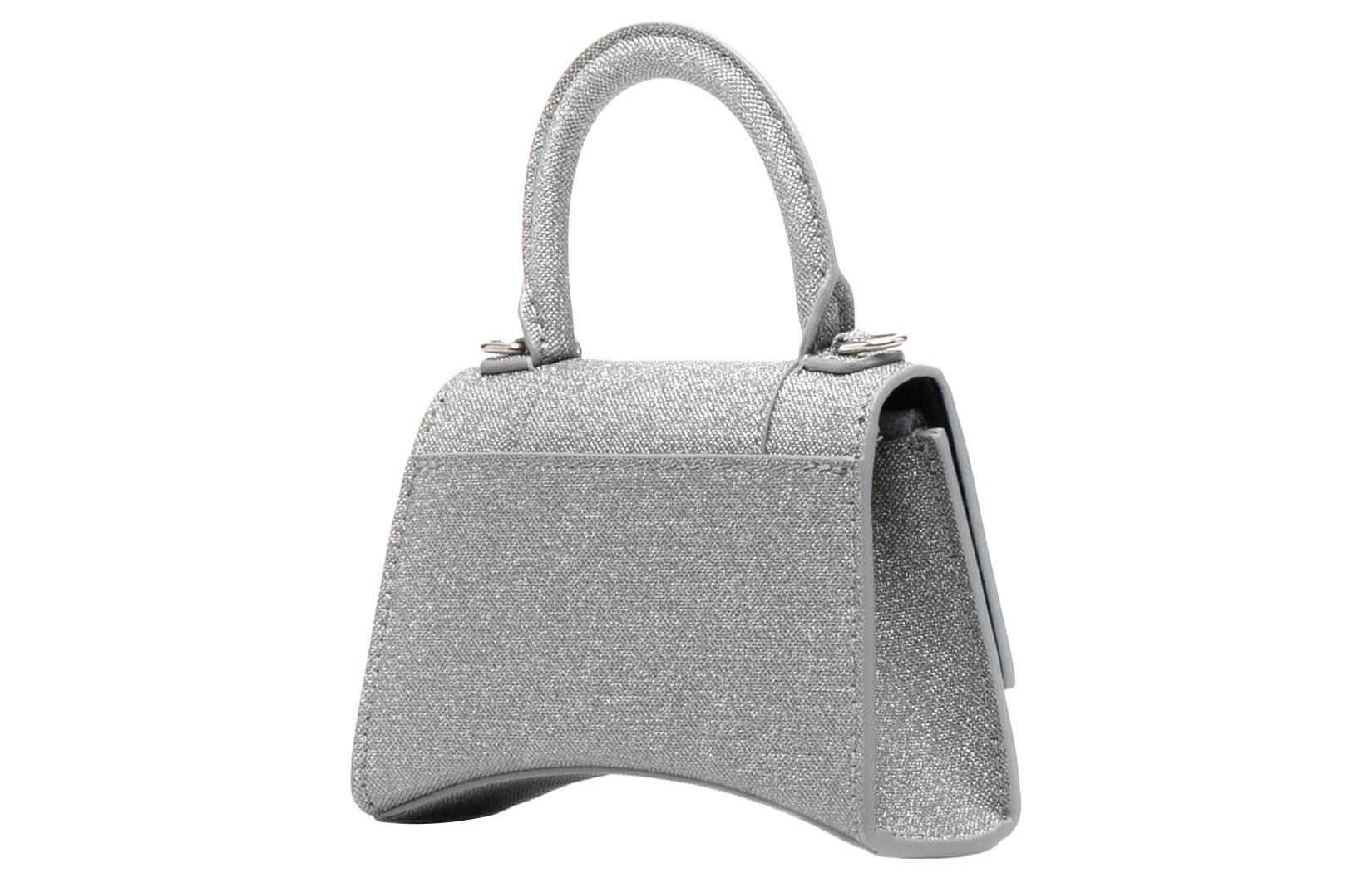 Сумка женская Balenciaga Hourglass Mini серебристая