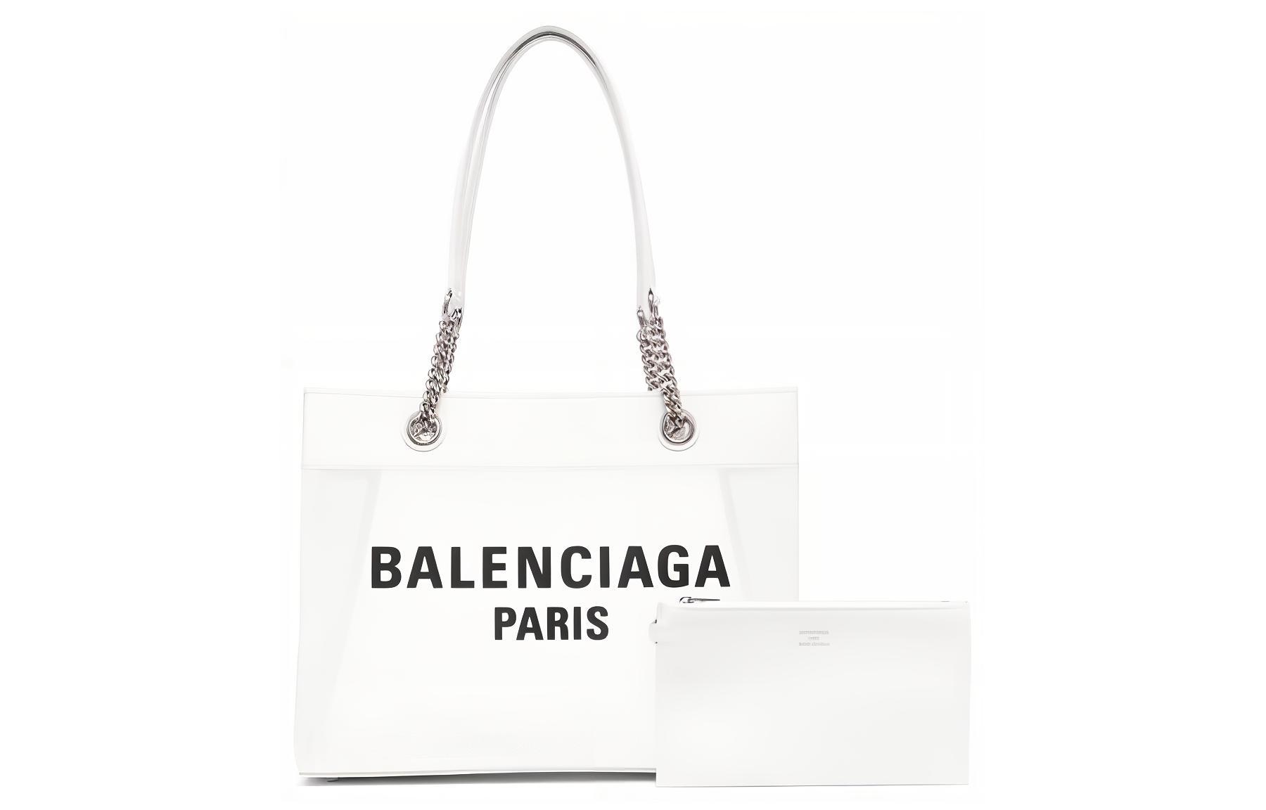 Сумка-тоут женская Balenciaga DUTY FREE белая среднего размера