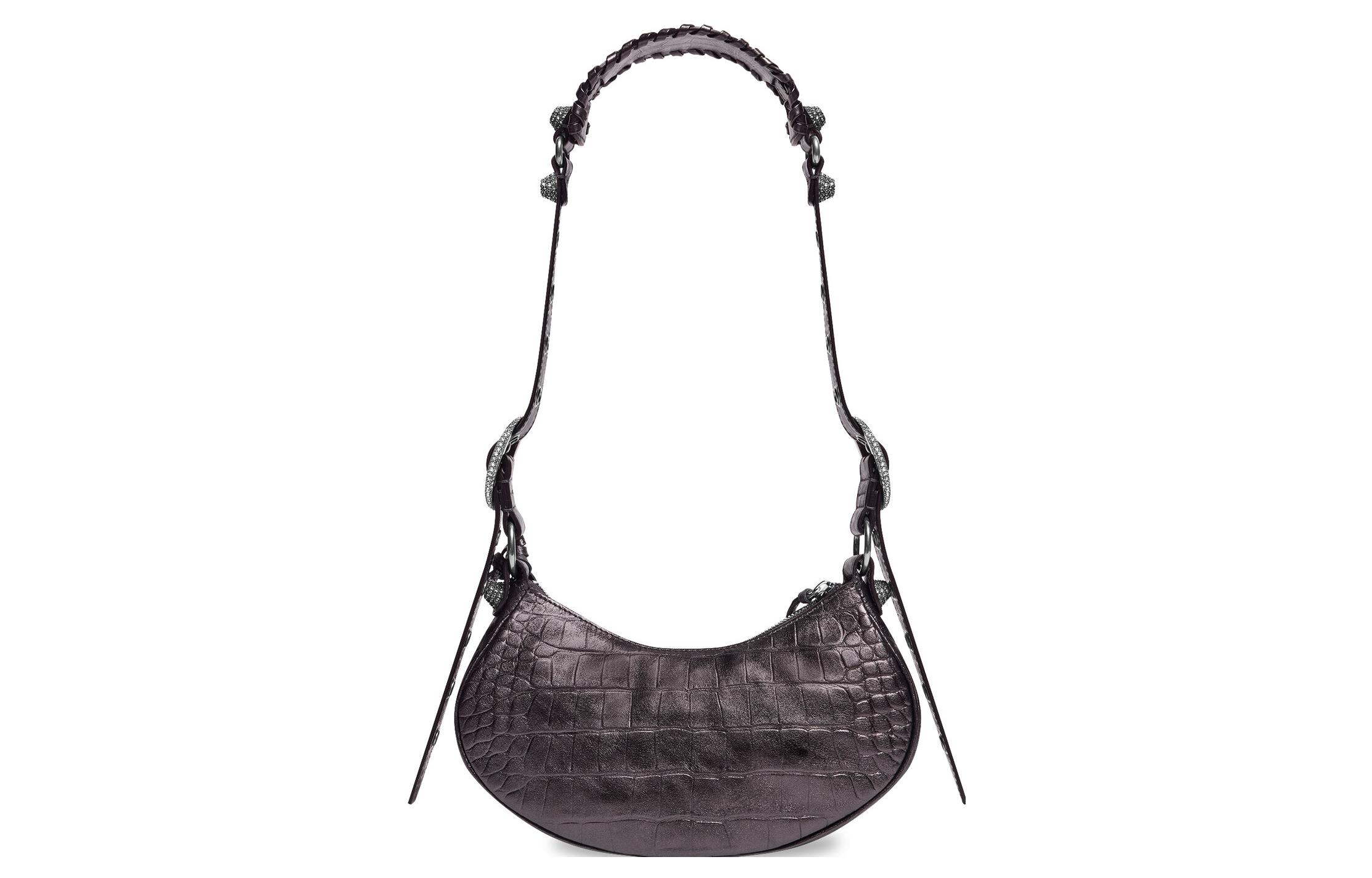 Сумка женская Balenciaga Le Cagole Embossed темно-серая