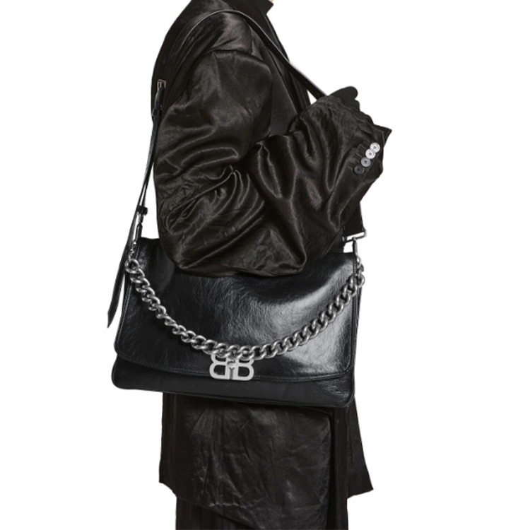 Сумка женская Balenciaga Bb Soft Large Flap Bag черная