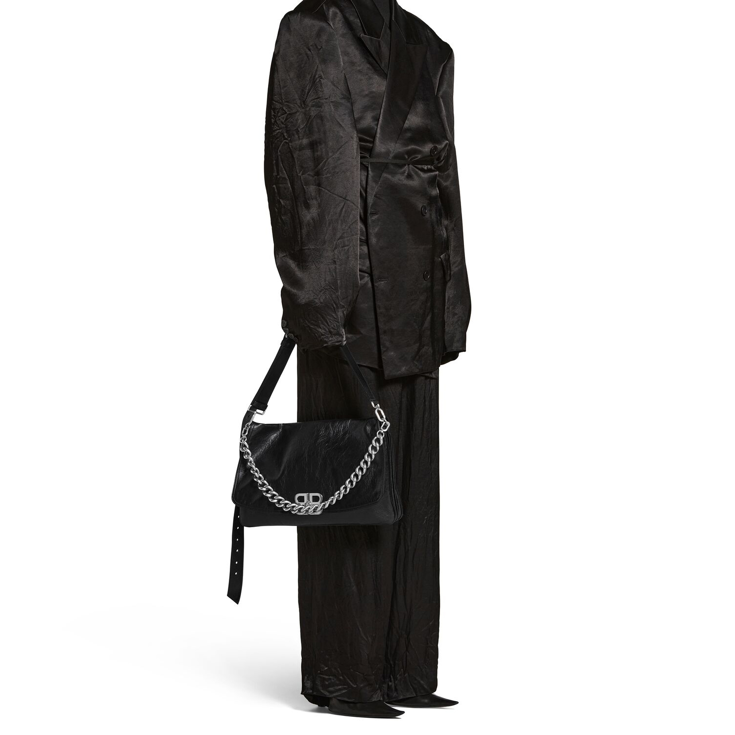 Сумка женская Balenciaga Bb Soft Large Flap Bag черная