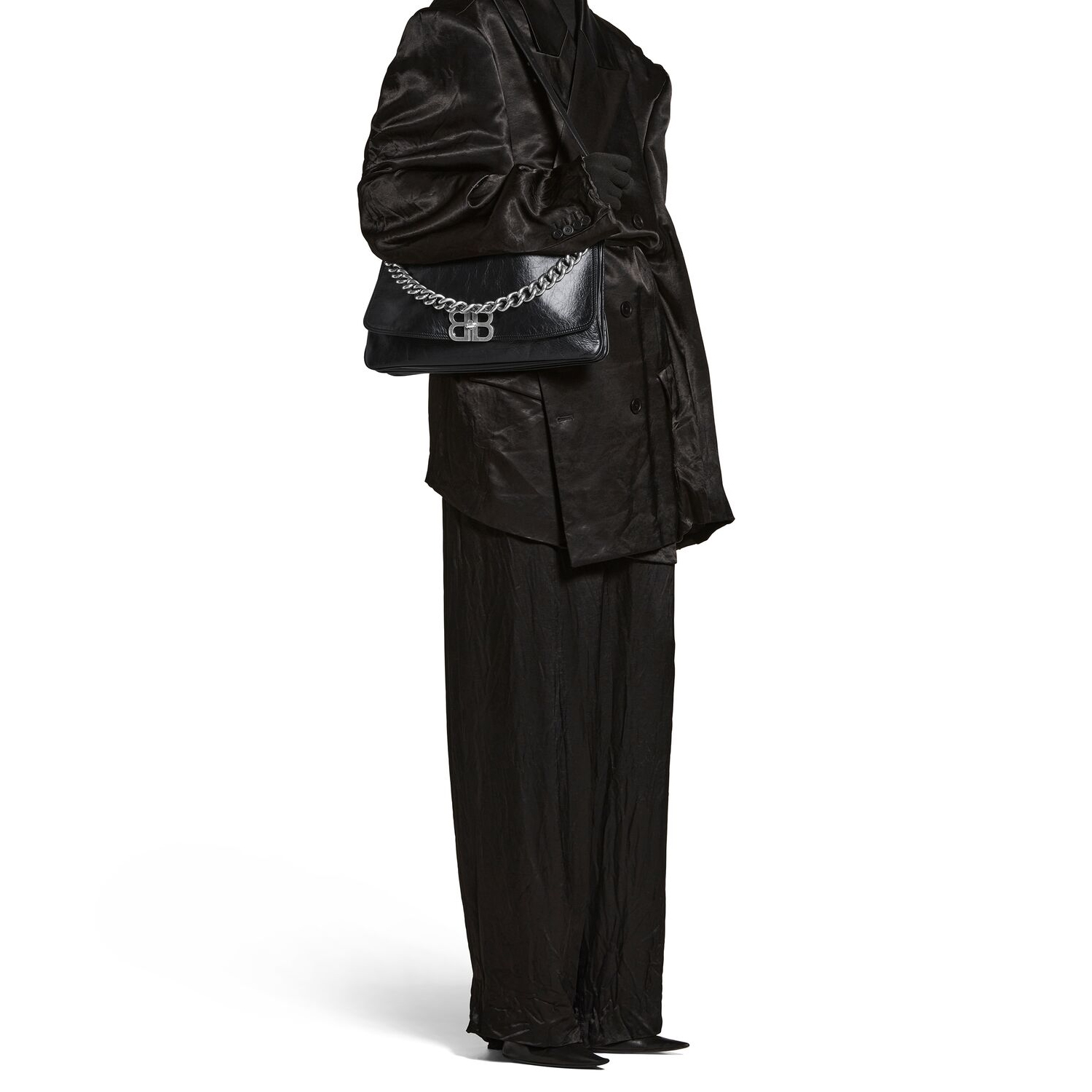 Сумка женская Balenciaga Bb Soft Large Flap Bag черная