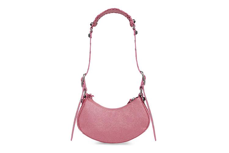 Сумка женская Balenciaga Le Cagole Xs Glitter Shoulder Bag, pink