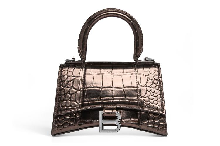 Сумка женская Balenciaga Croc Embossed Xs Tote Bag, коричневая