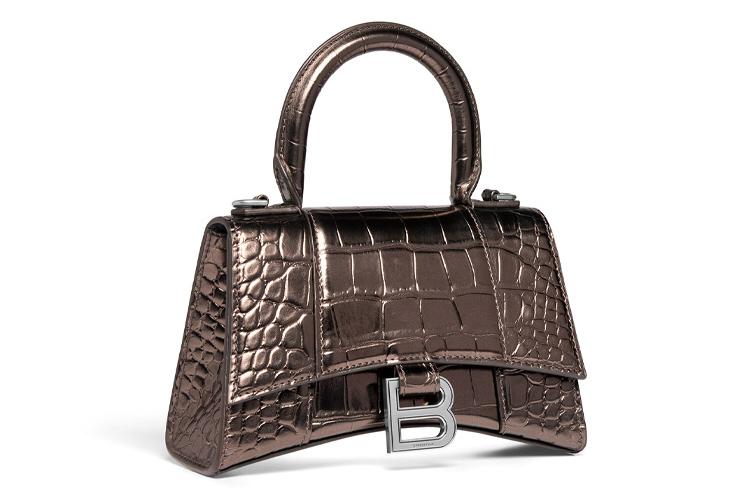 Сумка женская Balenciaga Croc Embossed Xs Tote Bag, коричневая