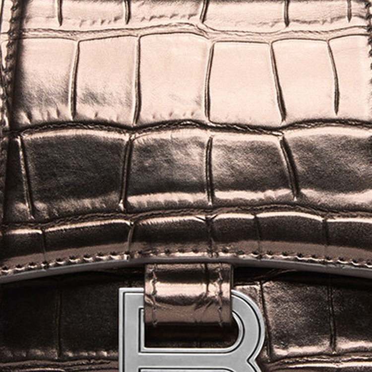 Сумка женская Balenciaga Croc Embossed Xs Tote Bag, коричневая