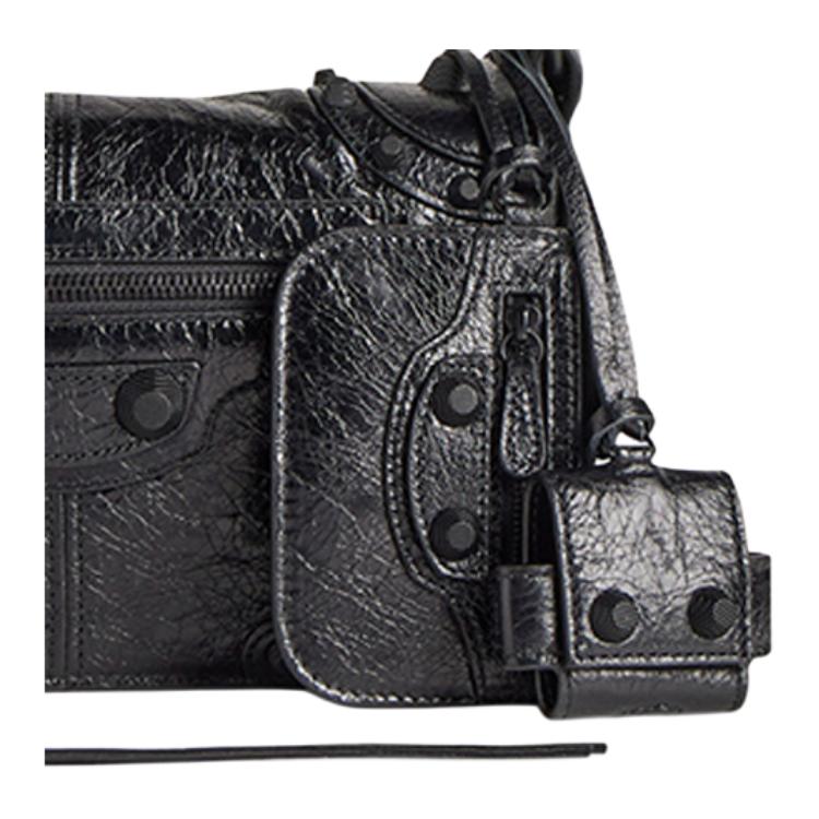 Мужская сумка Balenciaga Le Cagole XS Flap Bag черная