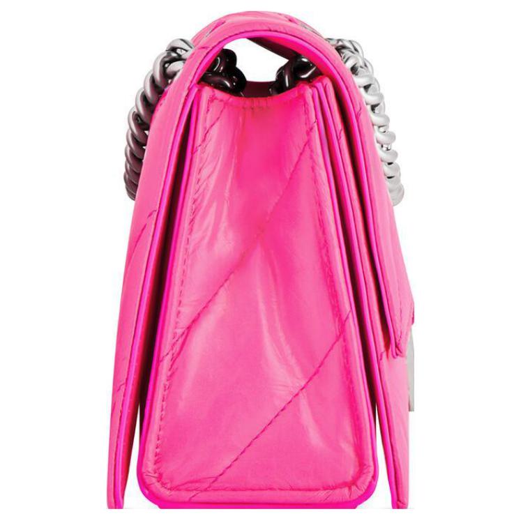 Сумка женская Balenciaga Small Crush стеганая, pink-silver