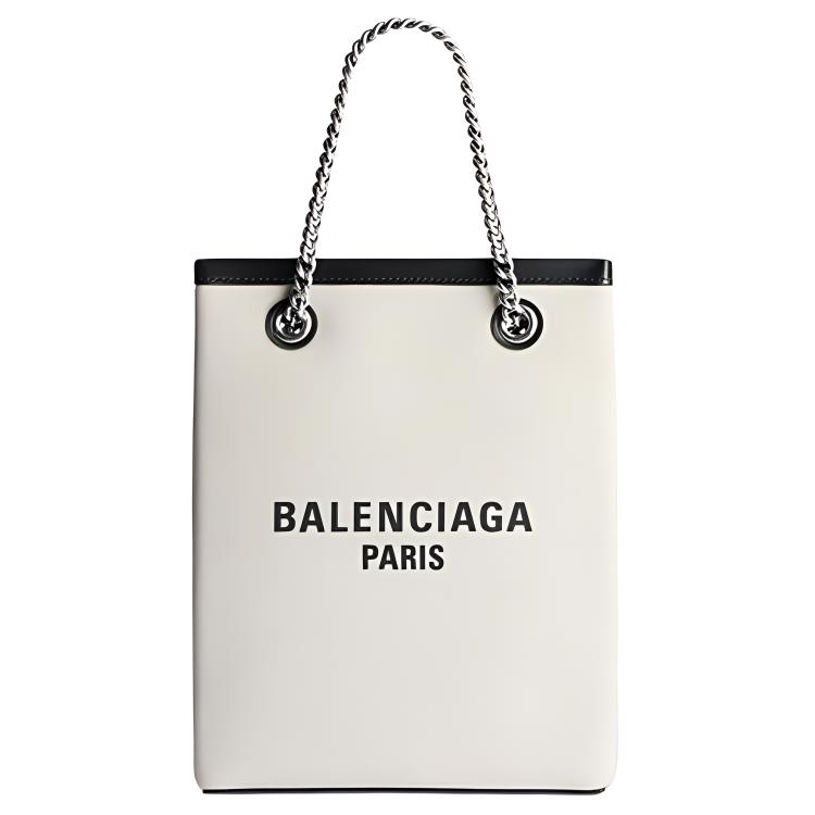 Сумка женская Balenciaga Duty Free белая-черная