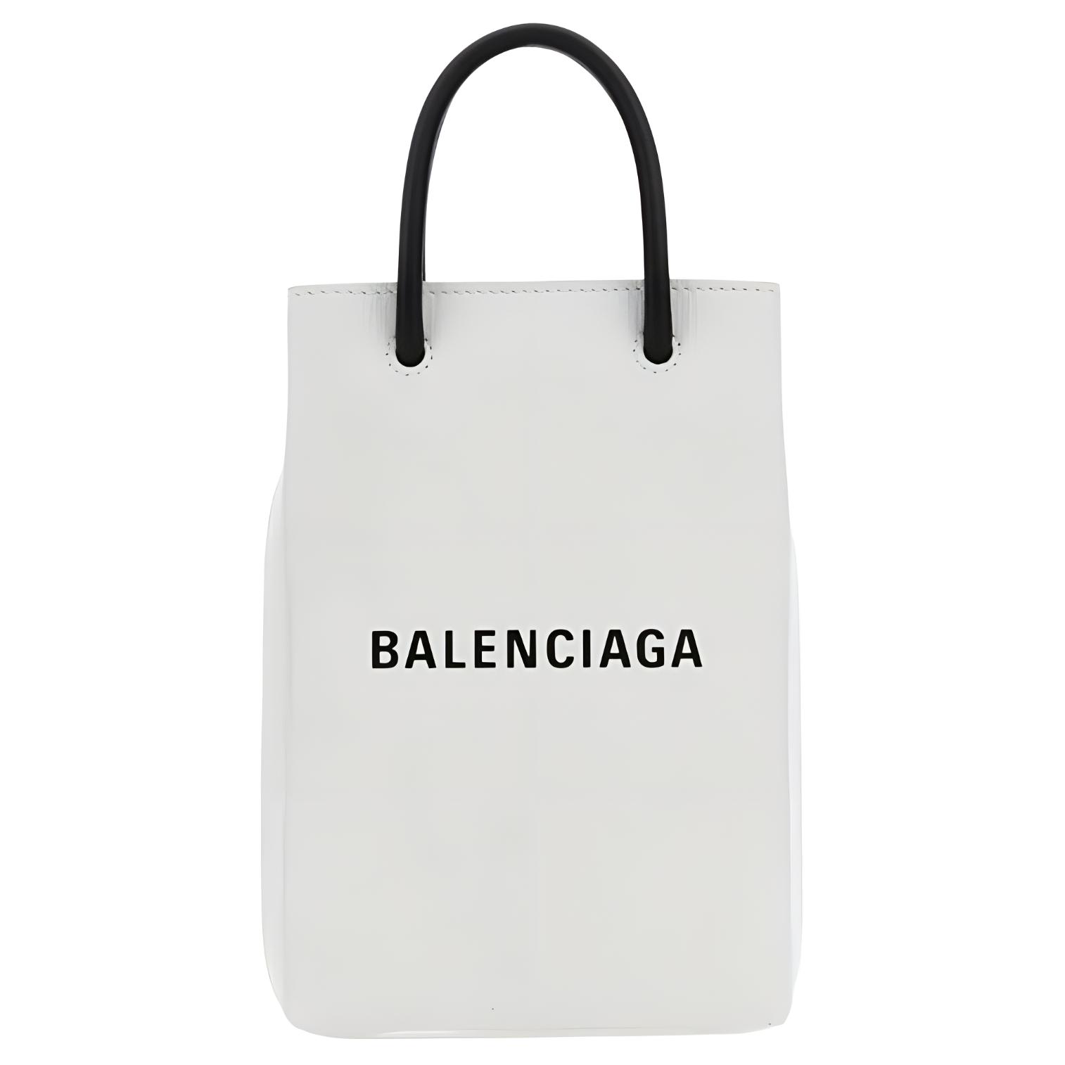 Сумка женская Balenciaga 7577730AI2N9000 белая-черная
