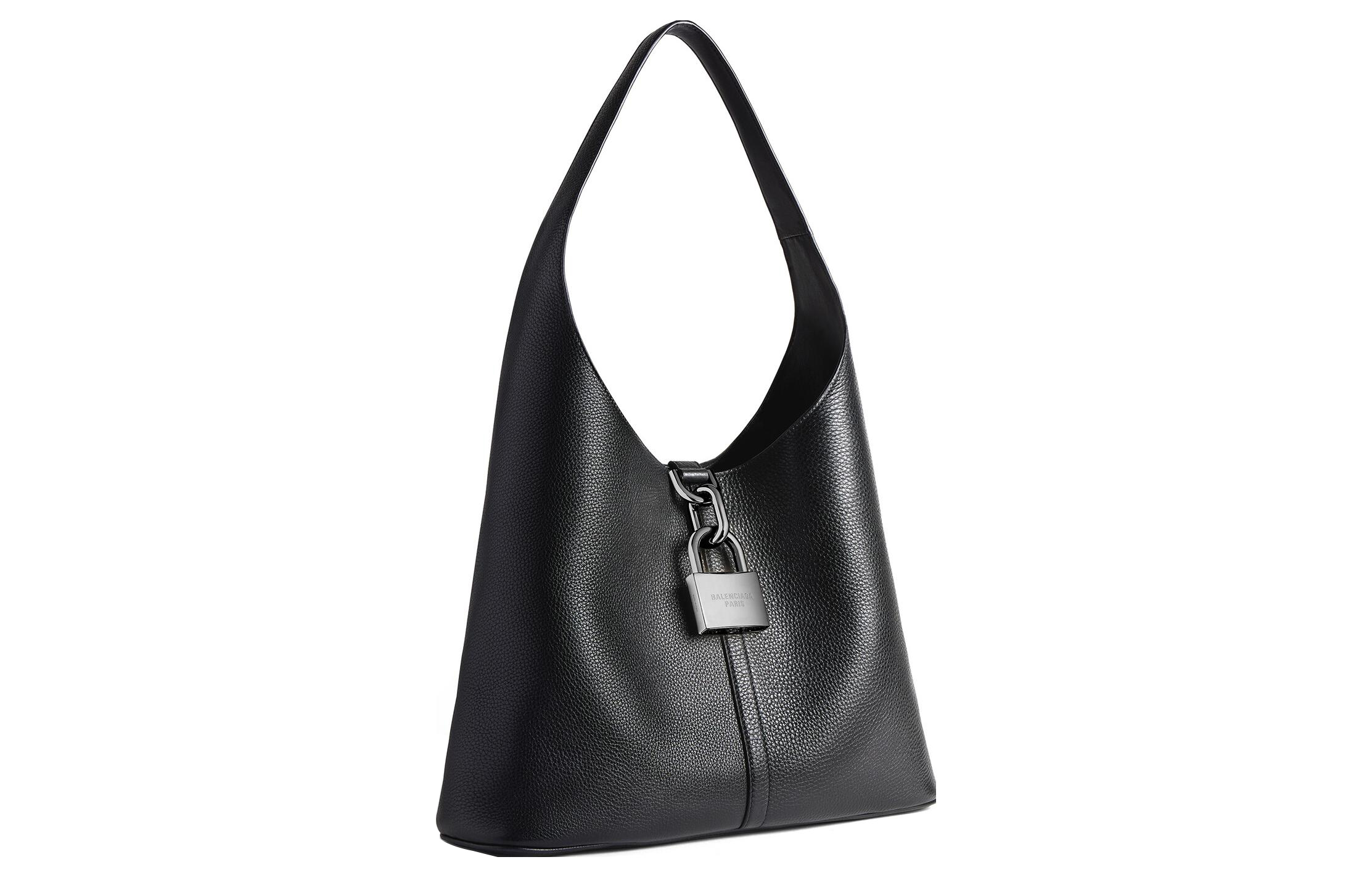 Сумка женская Balenciaga Locker Medium North South черная-серебристая