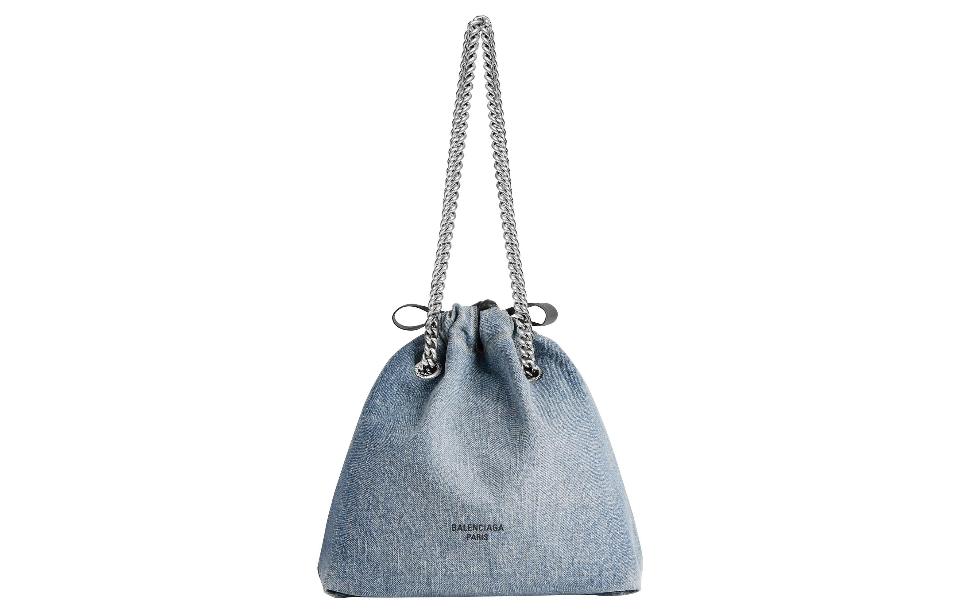 Сумка женская Balenciaga Trash Bag синего денима