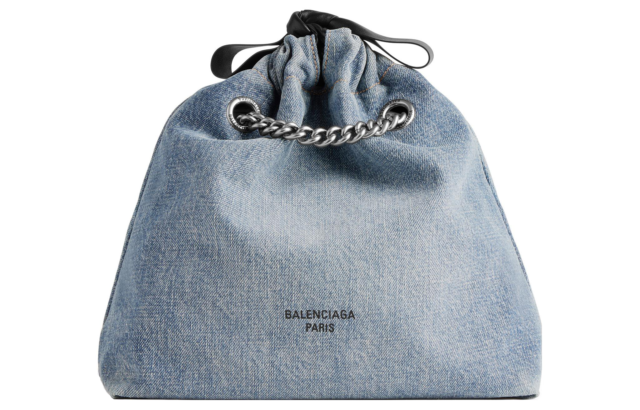 Сумка женская Balenciaga Trash Bag синего денима