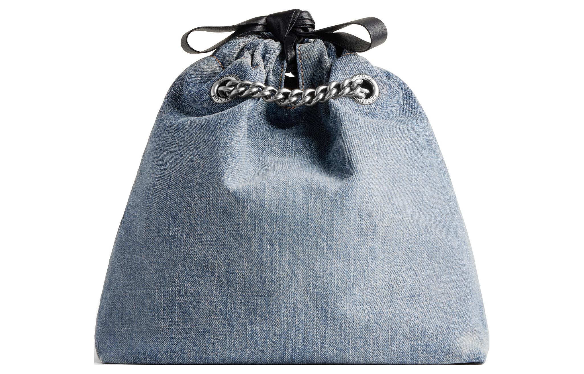 Сумка женская Balenciaga Trash Bag синего денима