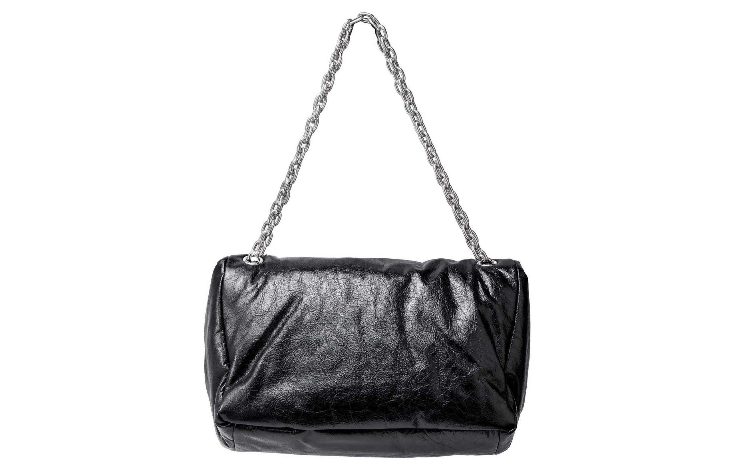 Сумка женская Balenciaga Monaco Chain черная-серебристая