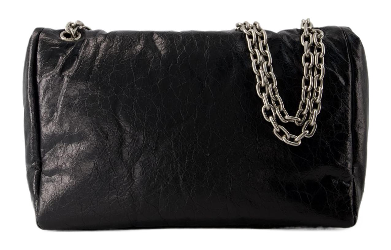 Сумка женская Balenciaga Monaco Chain черная-серебристая