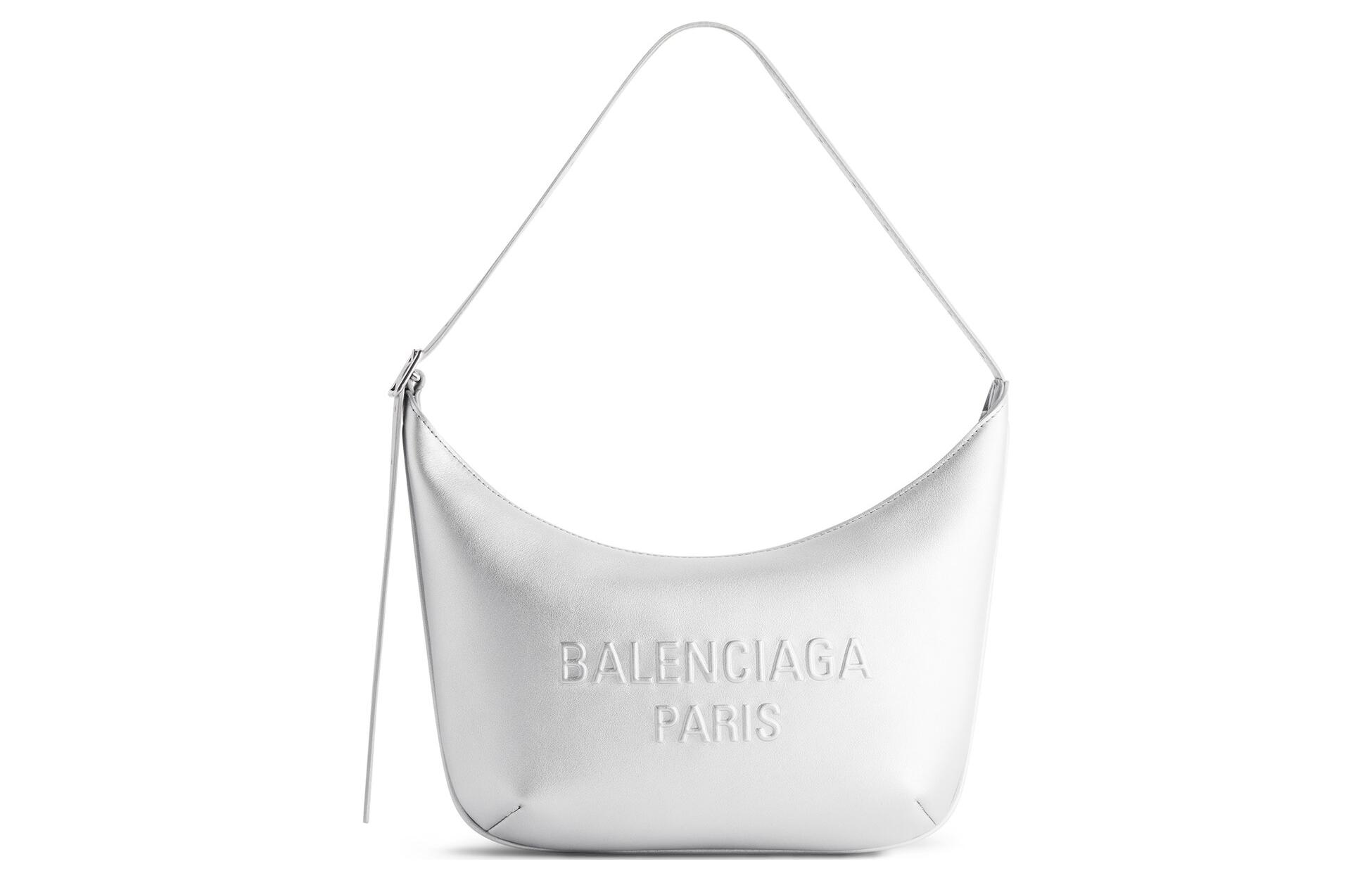 Сумка женская Balenciaga Logo 7717332AAKE8110, серебристая