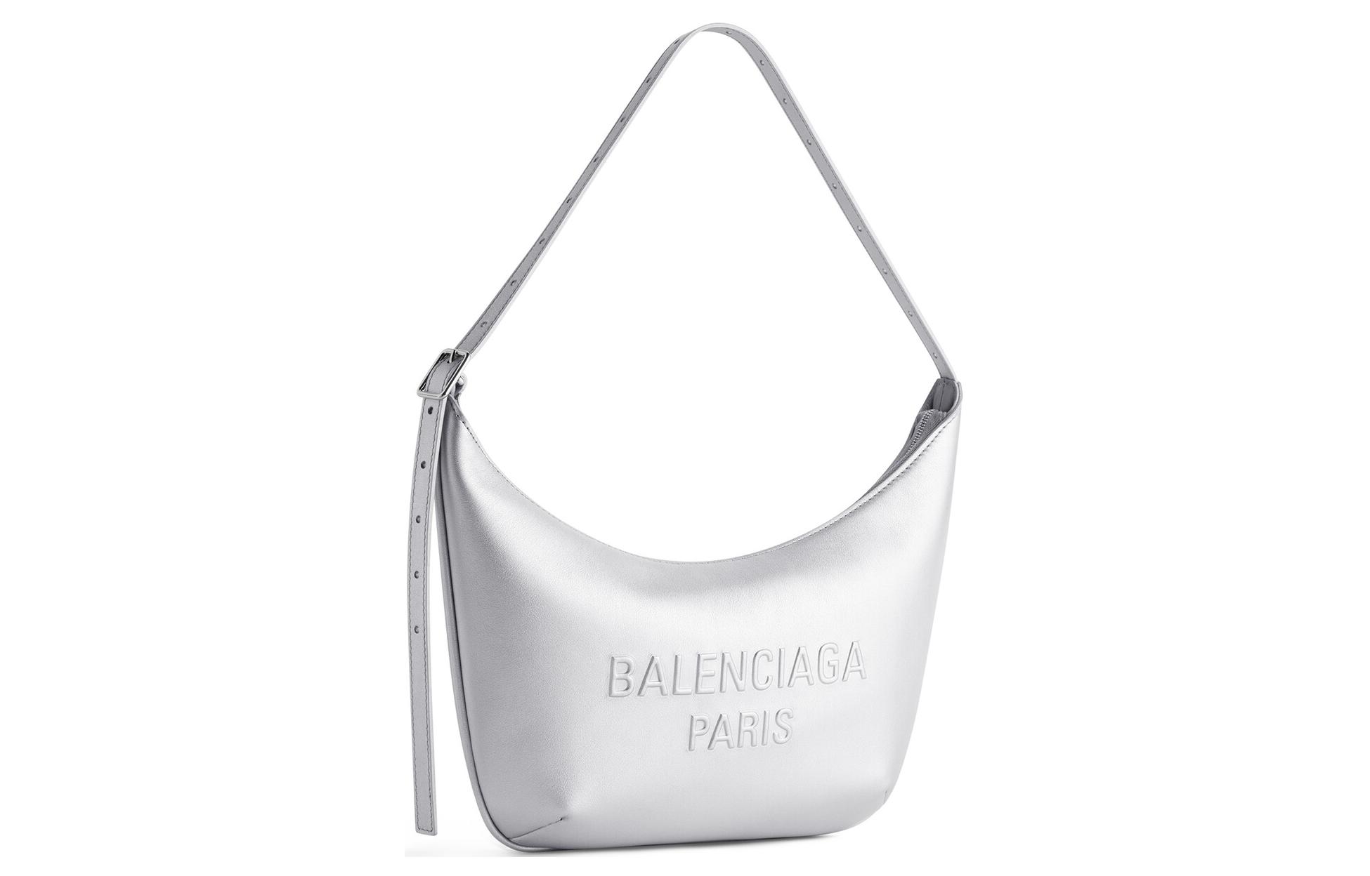 Сумка женская Balenciaga Logo 7717332AAKE8110, серебристая