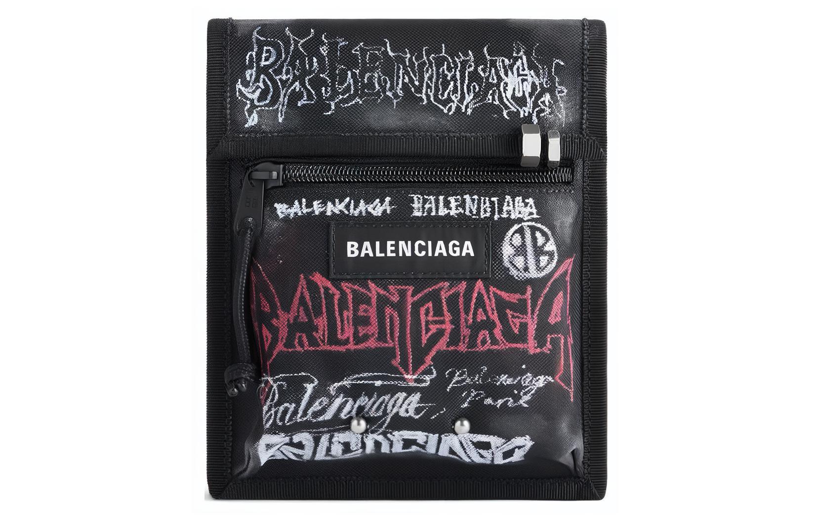 Мужская сумка Balenciaga Explorer Fabric Clutch черная