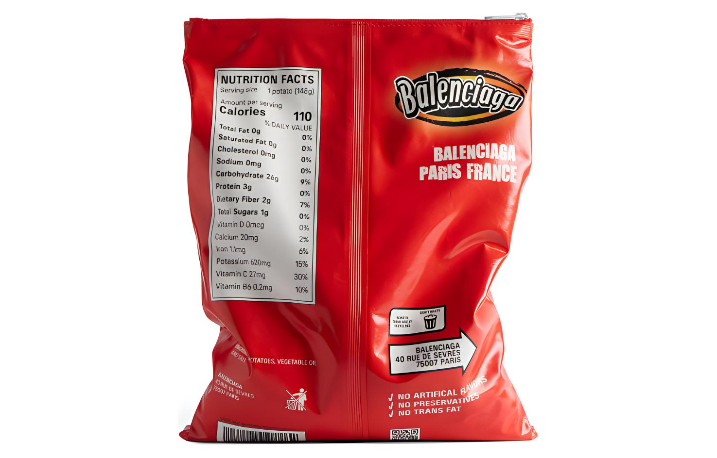 Клатч женский Balenciaga Potato Chip Bag красный