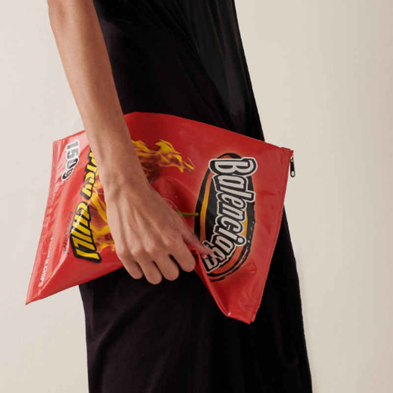 Клатч женский Balenciaga Potato Chip Bag красный