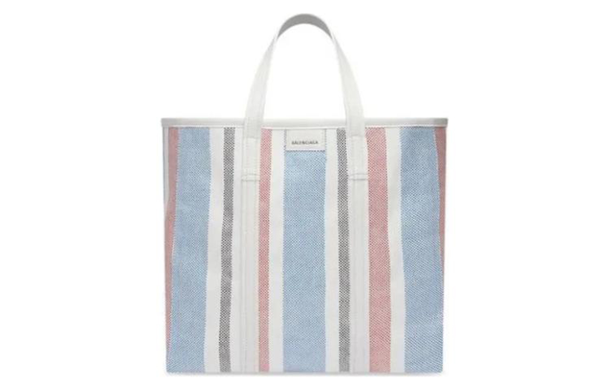 Сумка-тоут женская Balenciaga Barbes Polyamide синяя, среднего размера