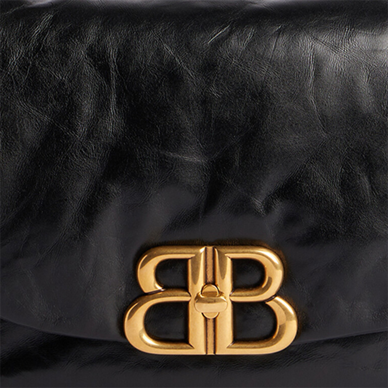 Сумка женская Balenciaga Monaco Small Sling Bag черная-золотая