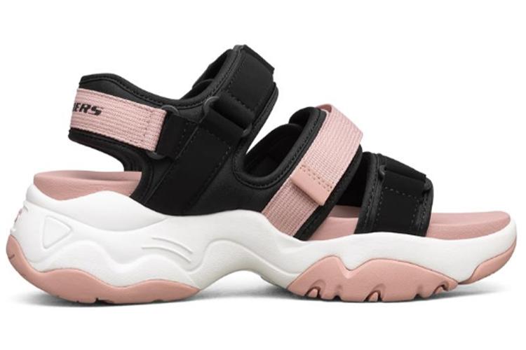 Пляжные сандалии женские Skechers D'LITES черные/розовые, 35 EU