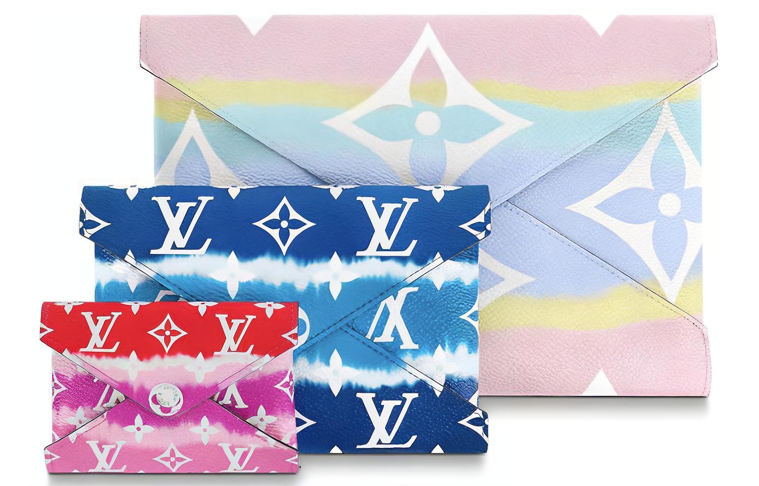 Сумка женская LOUIS VUITTON Pochette Kirigami Lv Escale пастельная, bleu, rouge